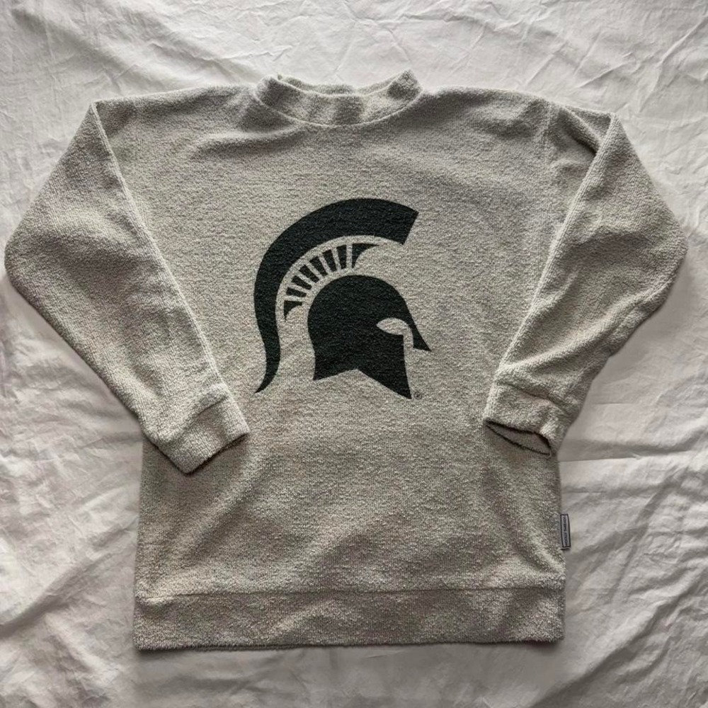 Woolly Threads Michigan State NCAA Sweatshirt Terry Gray Made in USA Women's S